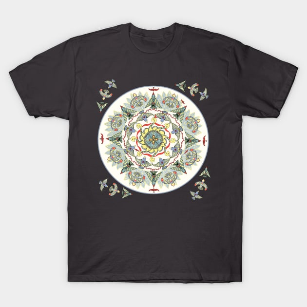 Circling Birds Mandala T-Shirt by DISmithArt